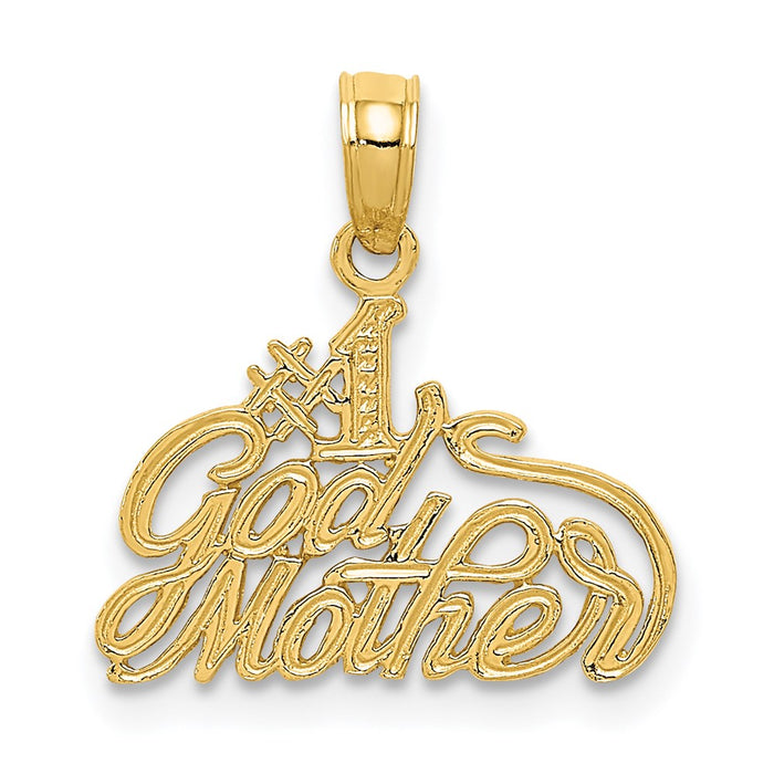 Million Charms 14K Yellow Gold Themed #1 Godmother Pendant