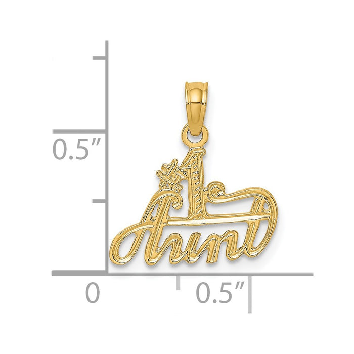 Million Charms 14K Yellow Gold Themed #1 Aunt Charm