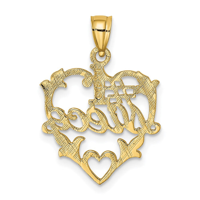 Million Charms 14K Yellow Gold Themed #1 Niece In Heart Charm