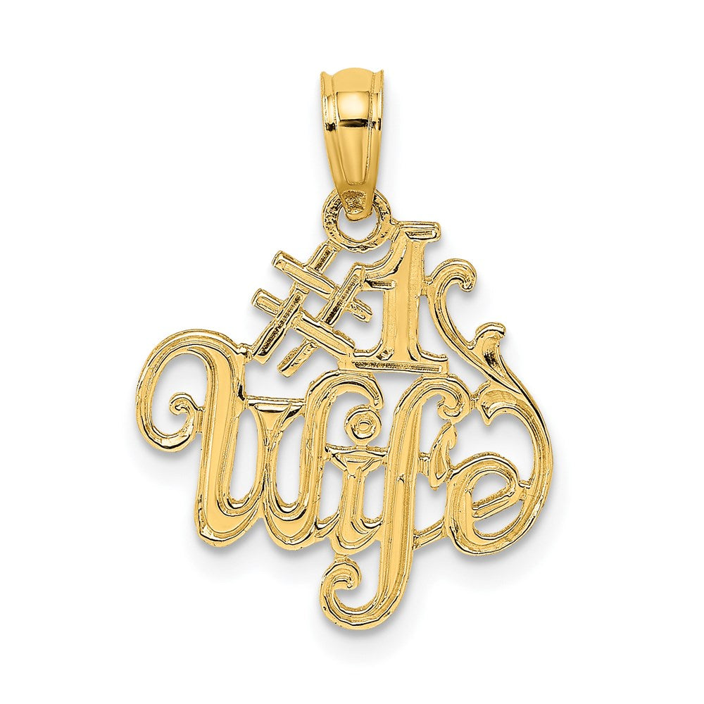 Million Charms 14K Yellow Gold Themed #1 Wife Charm