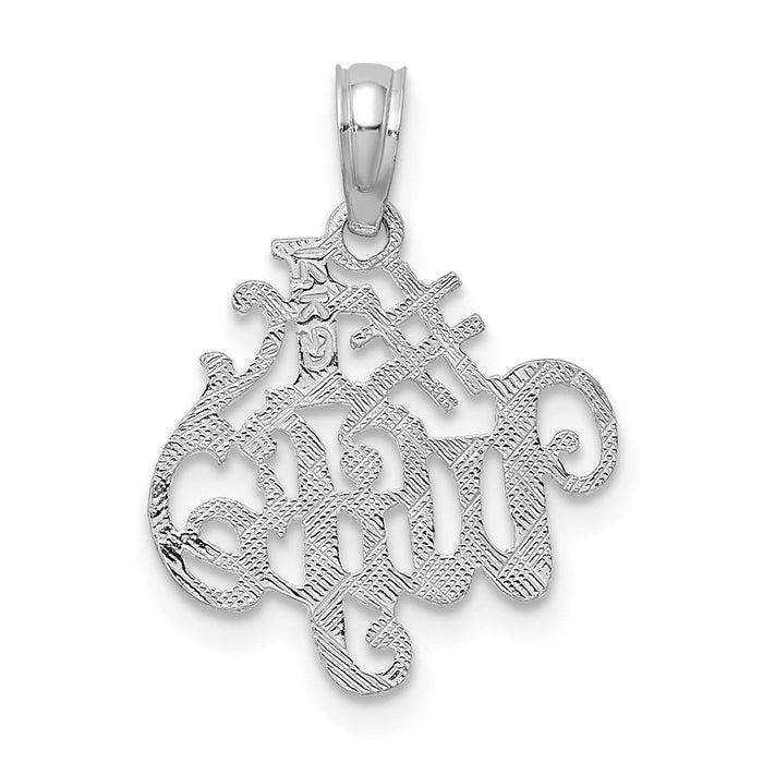 Million Charms 14K White Gold Themed #1 Wife Pendant