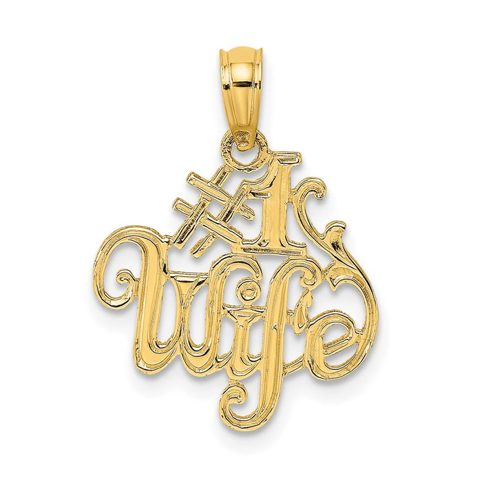 Million Charms 14K Yellow Gold Themed #1 Wife Charm