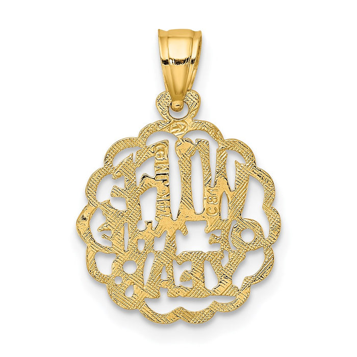 Million Charms 14K Yellow Gold Themed Wife Of The Year Charm