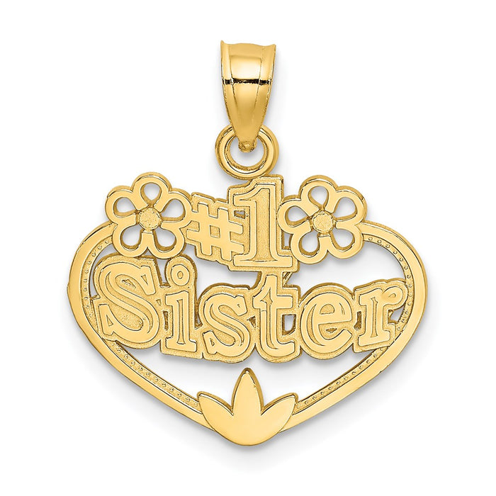 Million Charms 14K Yellow Gold Themed #1 Sister In Heart Charm