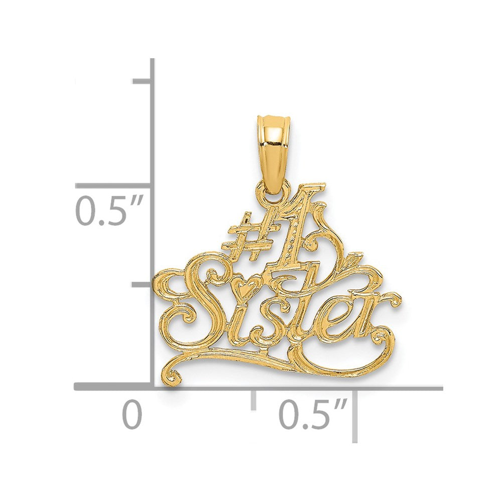 Million Charms 14K Yellow Gold Themed #1 Sister Charm
