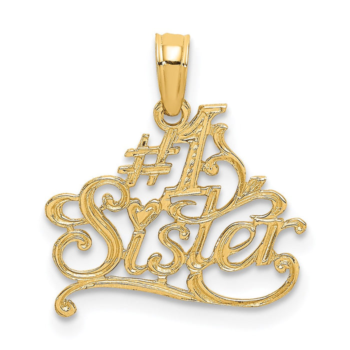 Million Charms 14K Yellow Gold Themed #1 Sister Charm