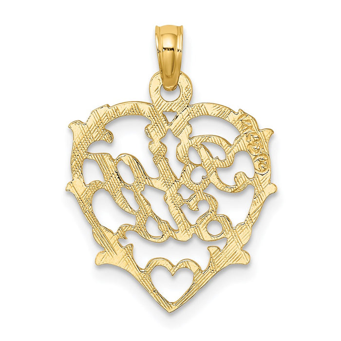 Million Charms 14K Yellow Gold Themed Big Sis In Heart Charm