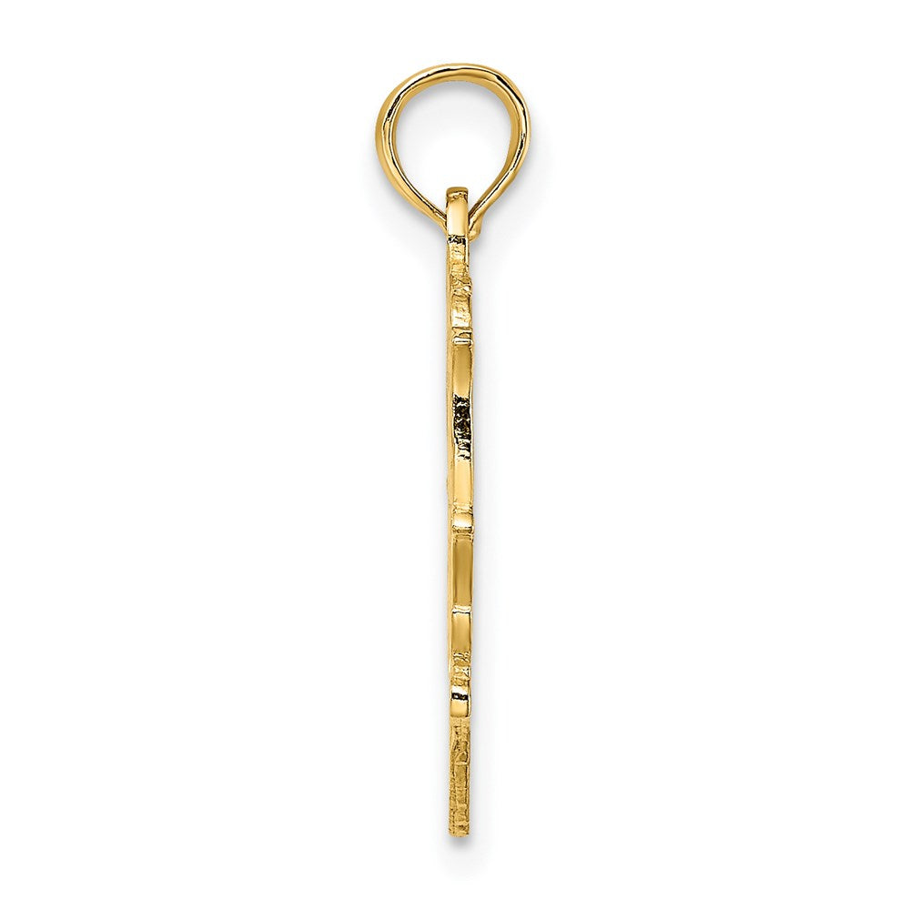 Million Charms 14K Yellow Gold Themed Lil Sis In Heart Charm