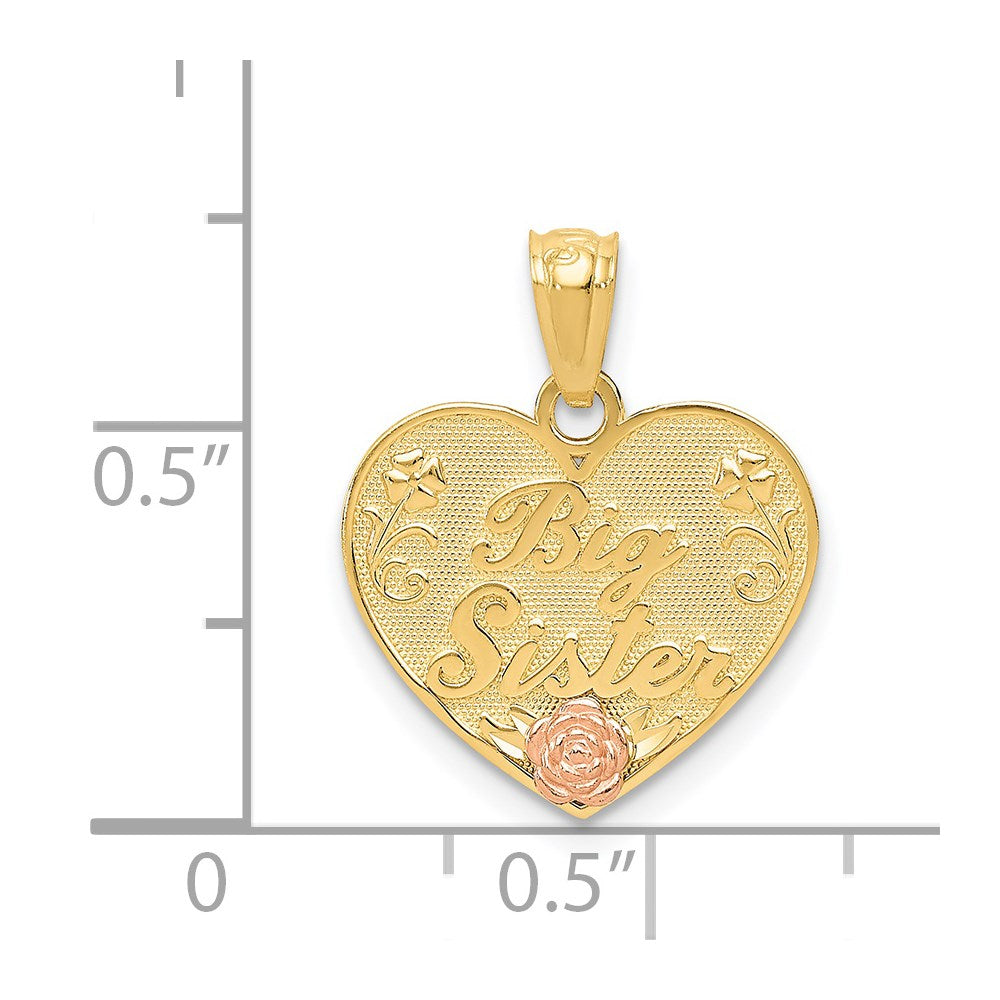 Million Charms 14K Two-Tone Big Sister Heart Pendant