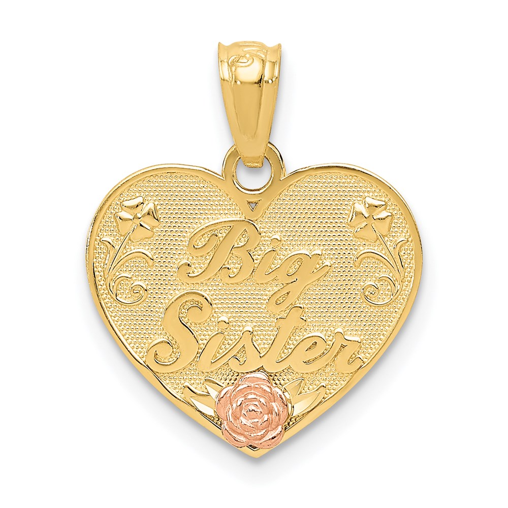 Million Charms 14K Two-Tone Big Sister Heart Pendant