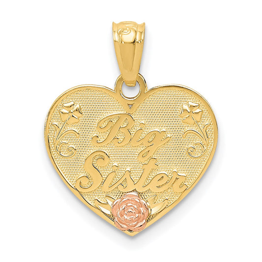 Million Charms 14K Two-Tone Big Sister Heart Pendant