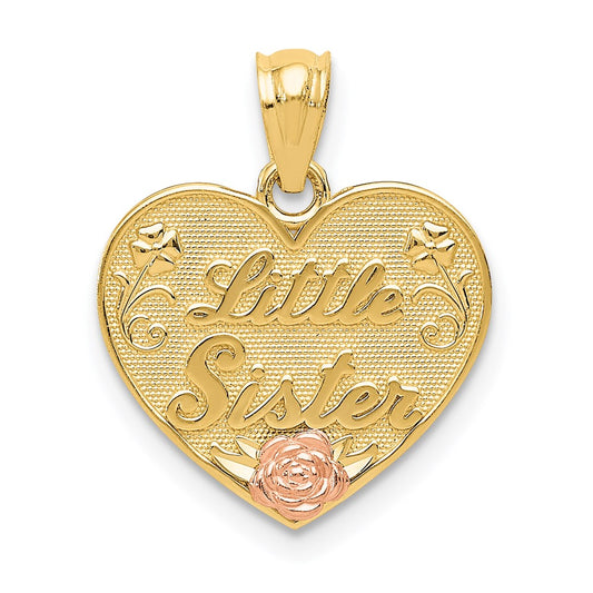 Million Charms 14K Two-Tone Little Sister Heart Pendant