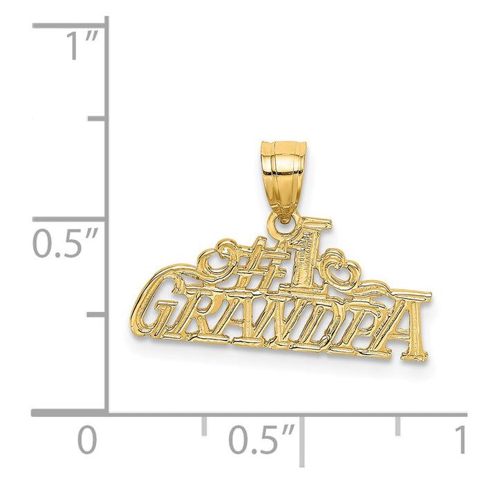 Million Charms 14K Yellow Gold Themed #1 Grandpa Charm