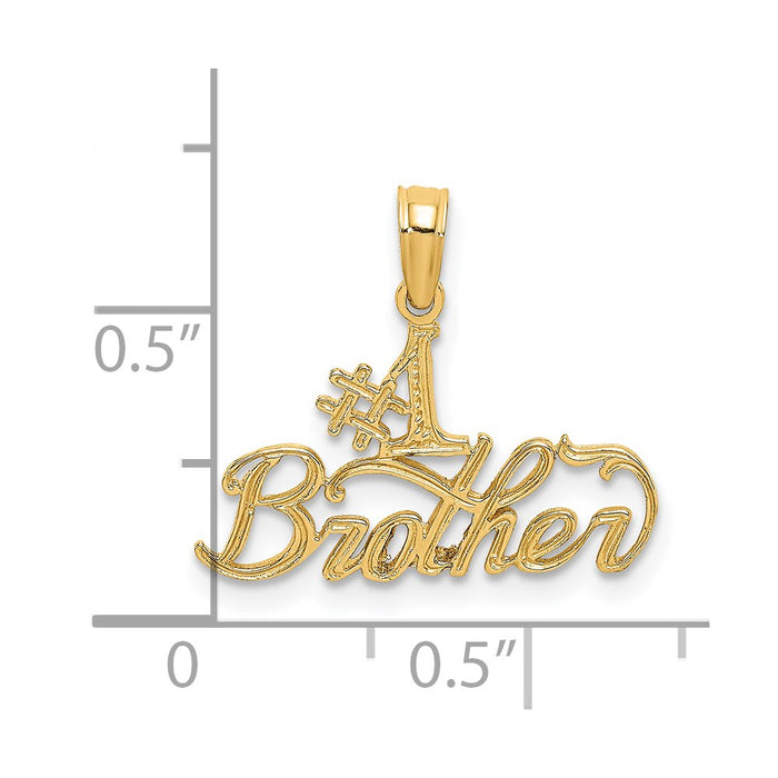 Million Charms 14K Yellow Gold Themed #1 Brother Charm