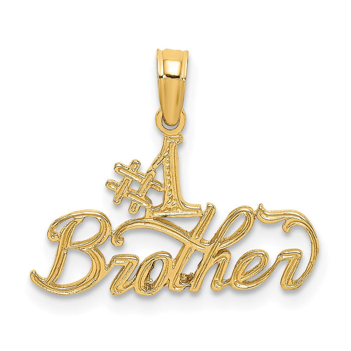 Million Charms 14K Yellow Gold Themed #1 Brother Charm