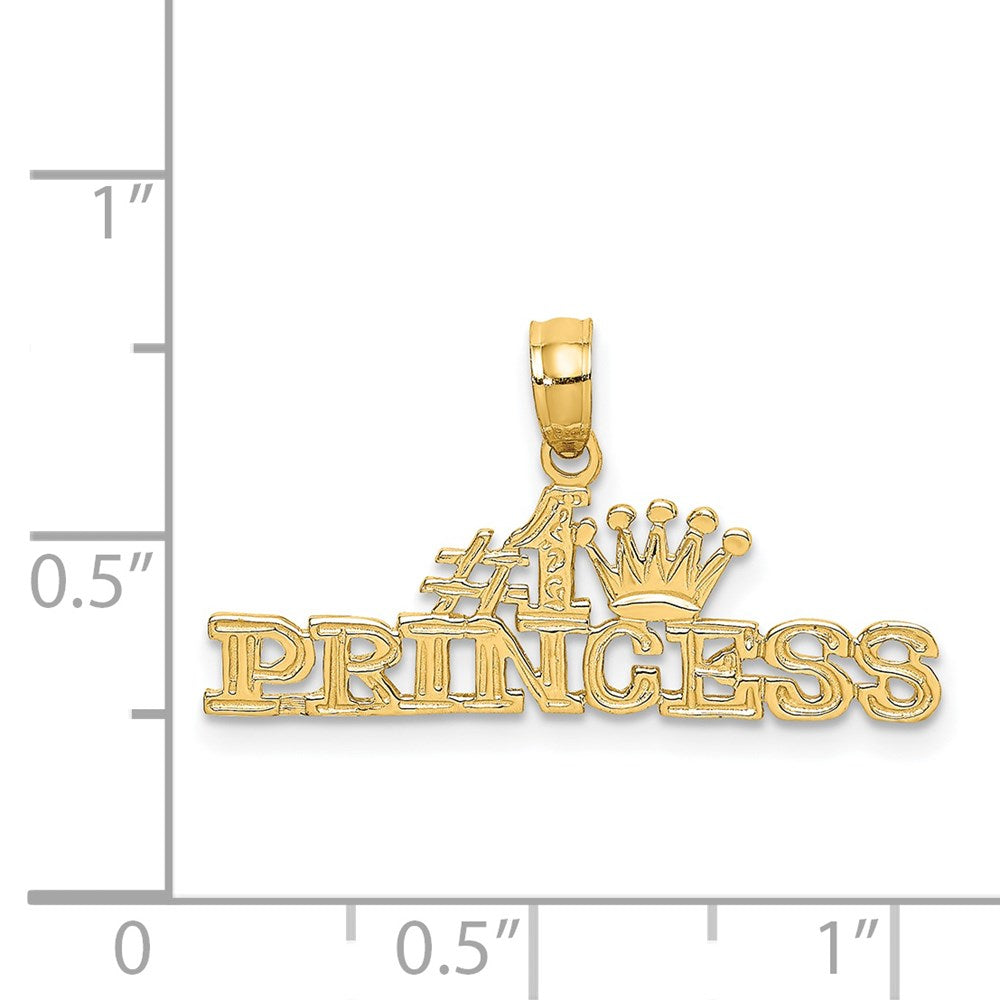 Million Charms 14K Yellow Gold Themed #1 Princess Charm