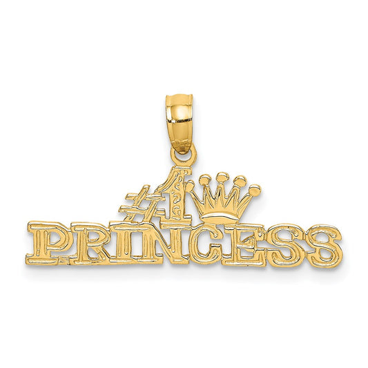 Million Charms 14K Yellow Gold Themed #1 Princess Charm