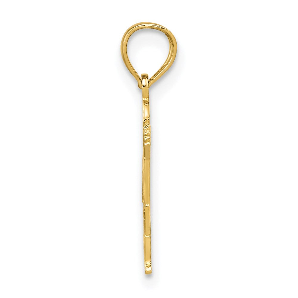 Million Charms 14K Yellow Gold Themed Boy Waving With Heart On Pocket Charm