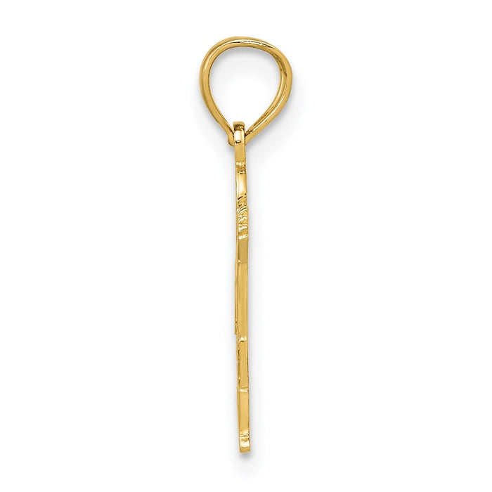 Million Charms 14K Yellow Gold Themed Boy Waving With Heart On Pocket Charm