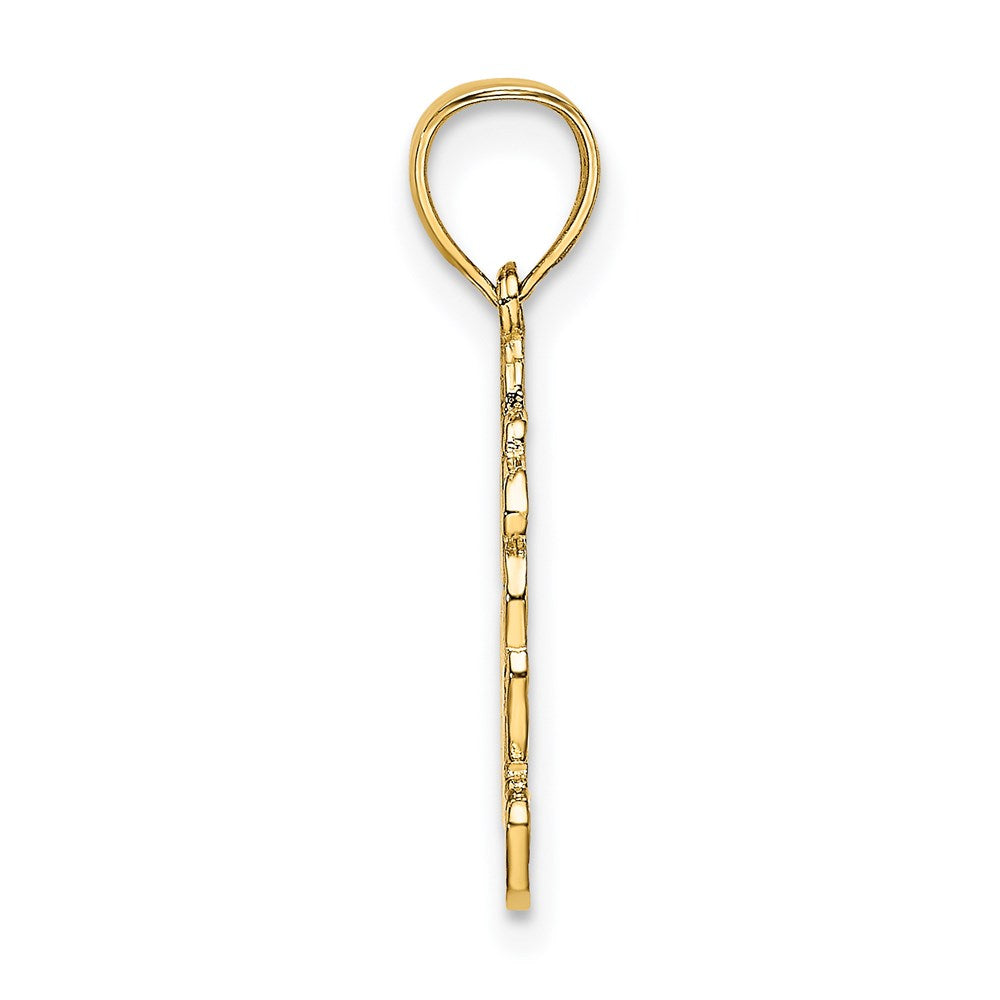Million Charms 14K Yellow Gold Themed Dressed Up Teddy Bear Charm