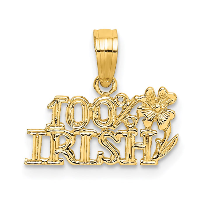 Million Charms 14K Yellow Gold Themed 100% Irish With Flower Charm