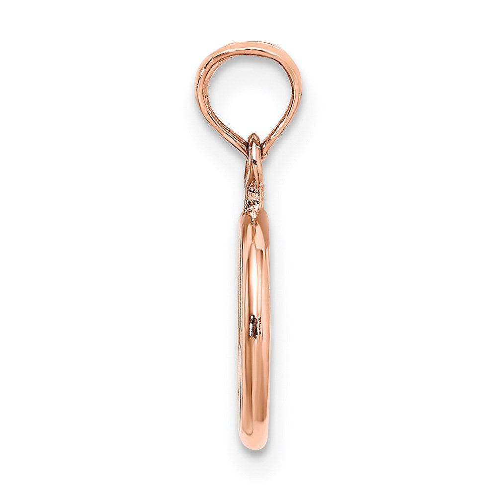 Million Charms 14K Rose Gold Themed 3-D Peace Symbol Charm