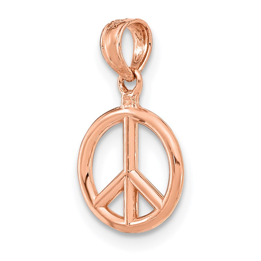 Million Charms 14K Rose Gold Themed 3-D Peace Symbol Charm