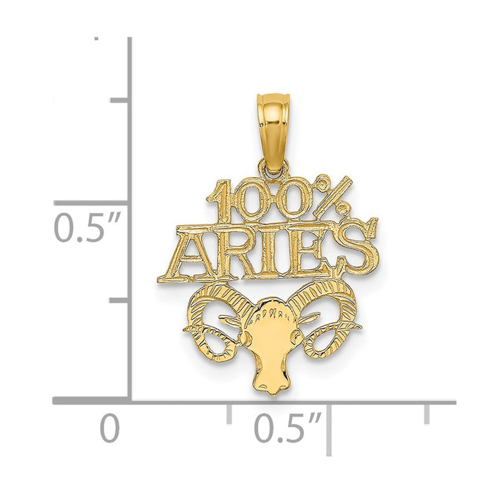 Million Charms 14K Yellow Gold Themed 100% Aries Charm