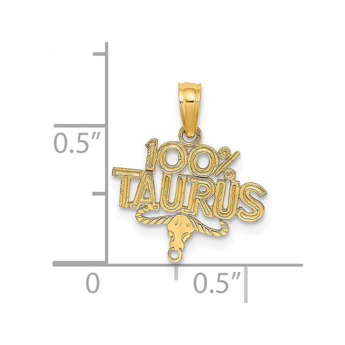 Million Charms 14K Yellow Gold Themed 100% Taurus Charm