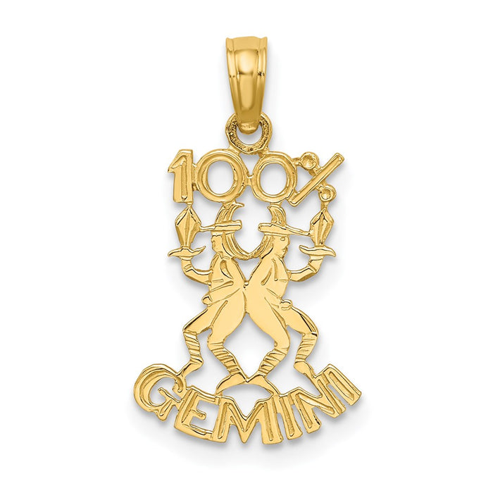 Million Charms 14K Yellow Gold Themed 100% Gemini Charm