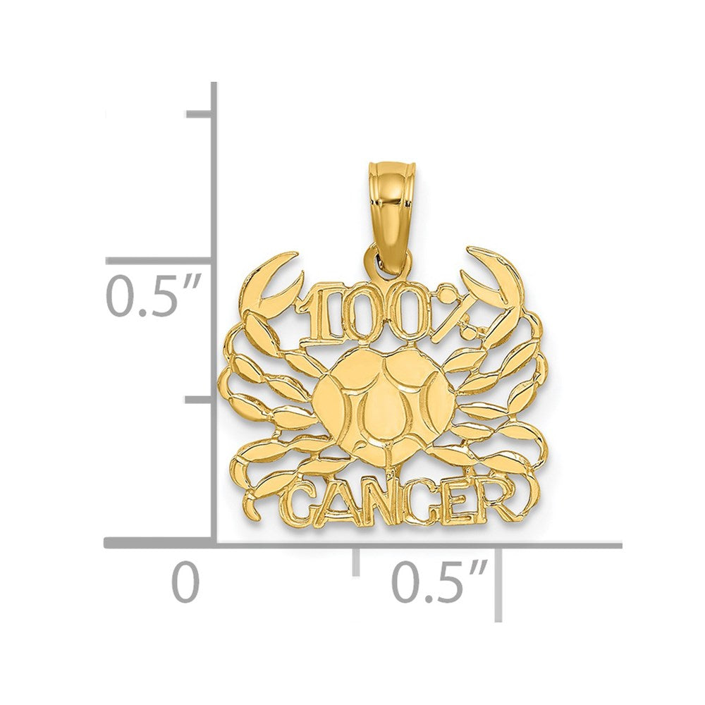 Million Charms 14K Yellow Gold Themed 100% Cancer Charm