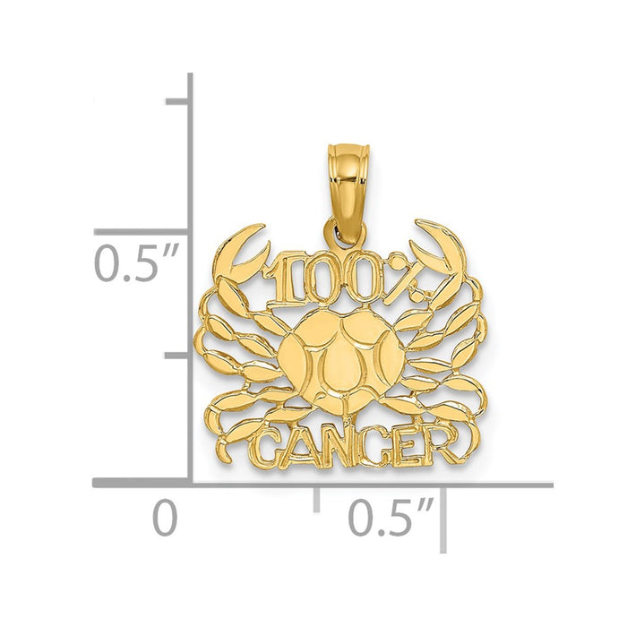 Million Charms 14K Yellow Gold Themed 100% Cancer Charm