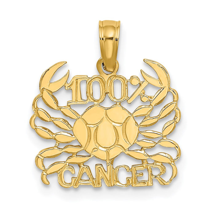 Million Charms 14K Yellow Gold Themed 100% Cancer Charm