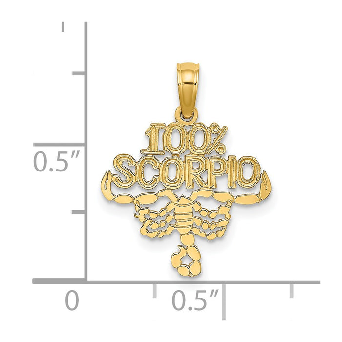 Million Charms 14K Yellow Gold Themed 100% Scorpio Charm