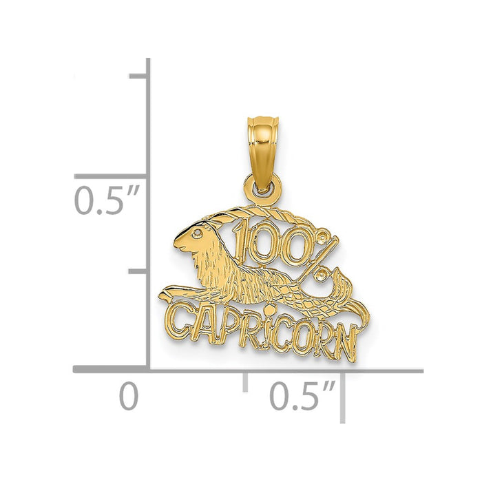 Million Charms 14K Yellow Gold Themed 100% Capricorn Charm