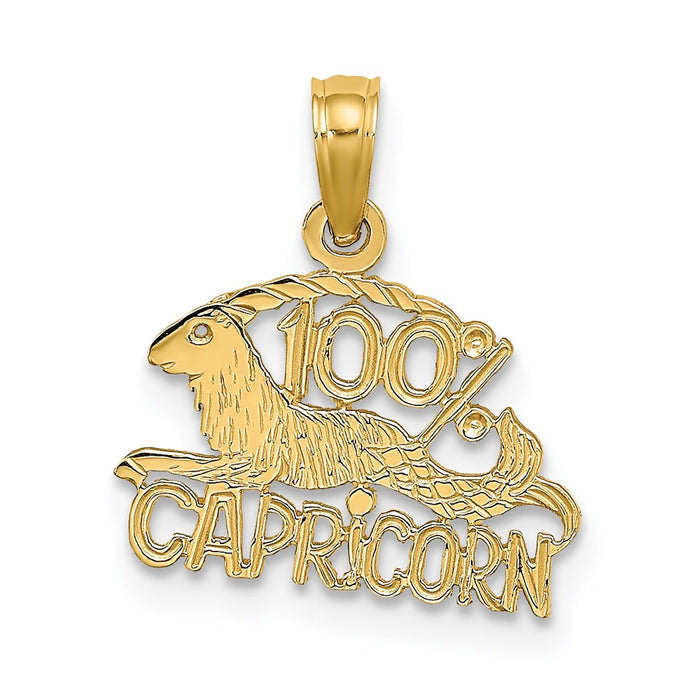 Million Charms 14K Yellow Gold Themed 100% Capricorn Charm