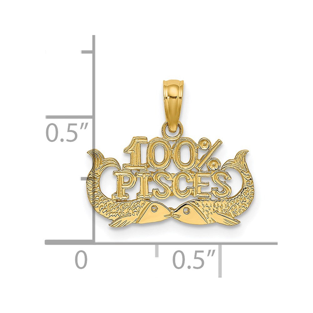 Million Charms 14K Yellow Gold Themed 100% Pisces Charm