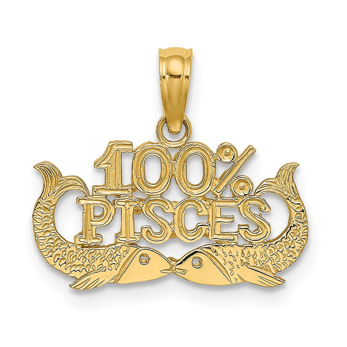 Million Charms 14K Yellow Gold Themed 100% Pisces Charm