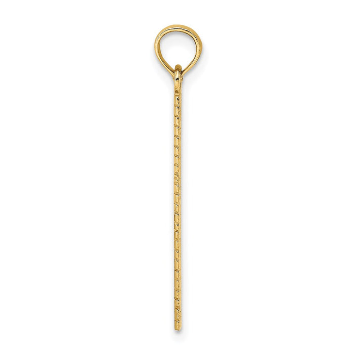 Million Charms 14K Yellow Gold Themed Six Inch Ruler Charm