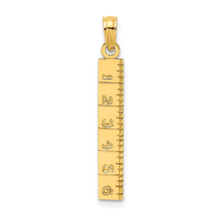 Million Charms 14K Yellow Gold Themed Six Inch Ruler Charm