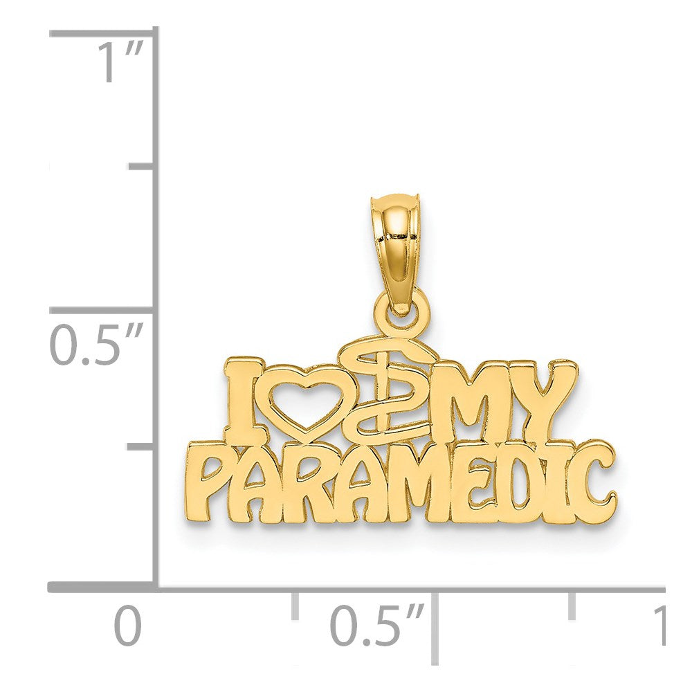 Million Charms 14K Yellow Gold Themed I Heart My Paramedic Charm