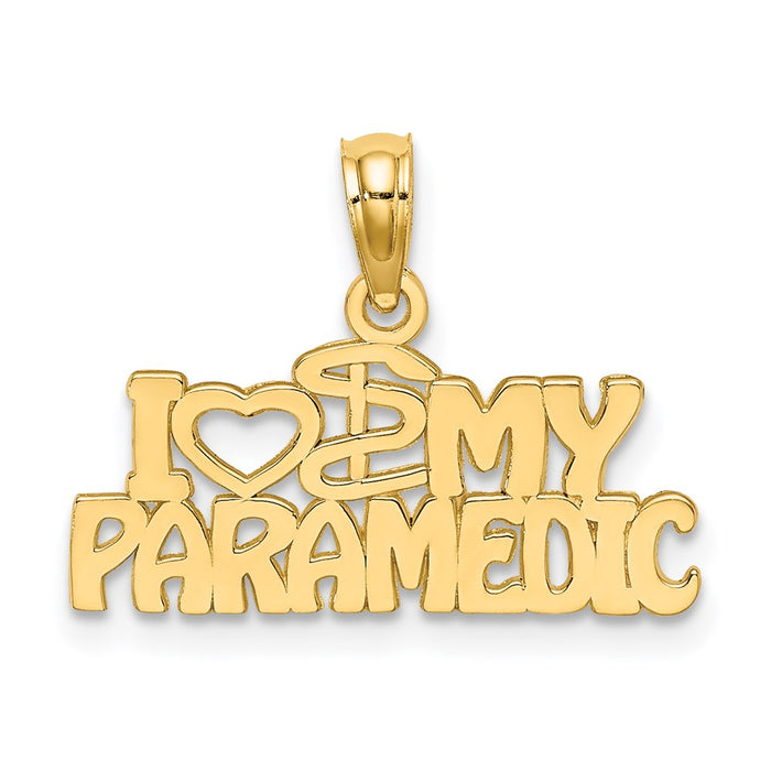 Million Charms 14K Yellow Gold Themed I Heart My Paramedic Charm