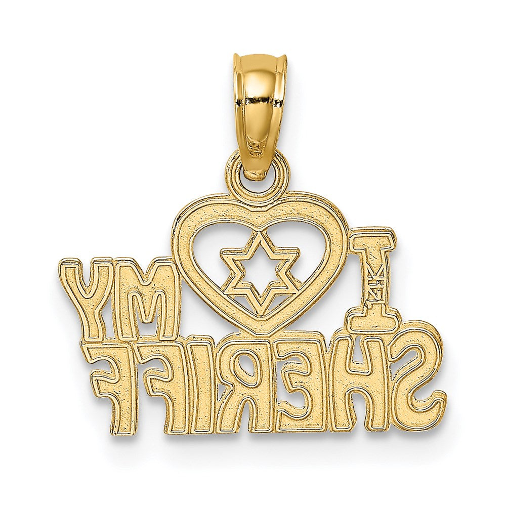 Million Charms 14K Yellow Gold Themed I Heart My Deputy Charm