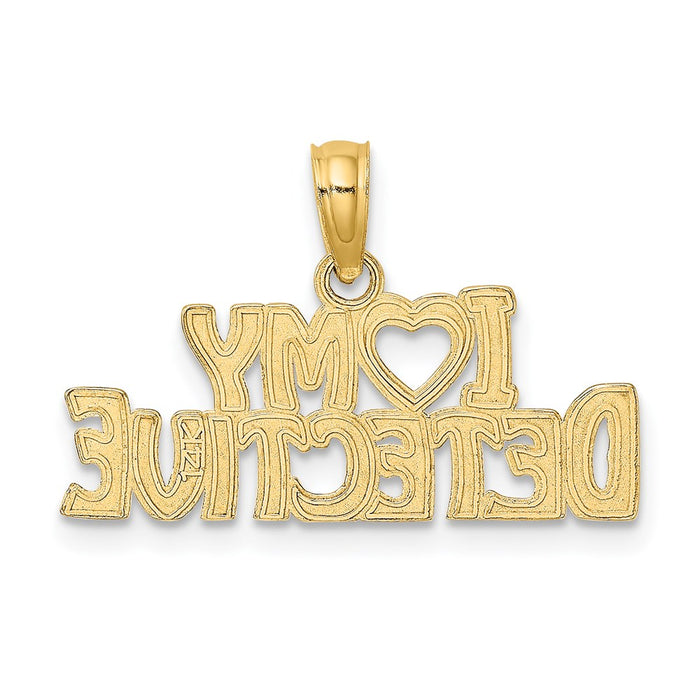 Million Charms 14K Yellow Gold Themed I Heart My Detective Charm