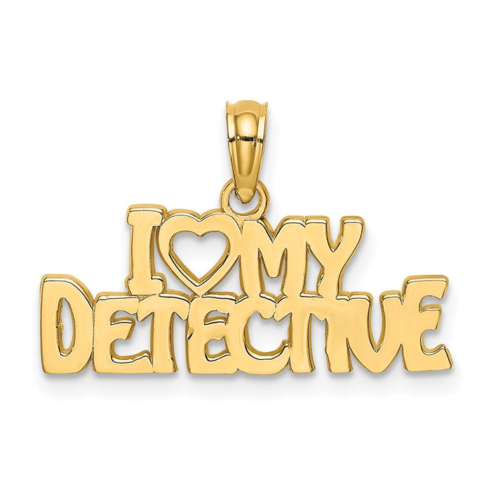 Million Charms 14K Yellow Gold Themed I Heart My Detective Charm