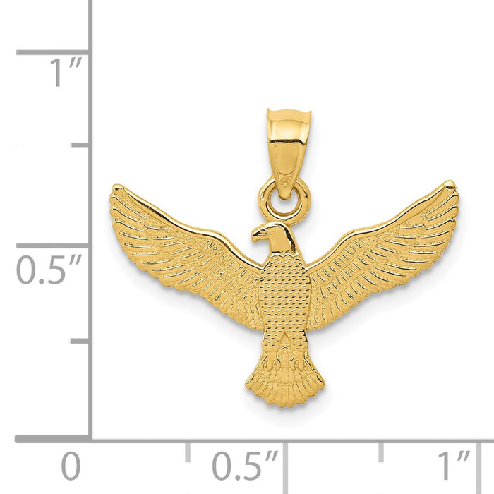 Million Charms 14K Yellow Gold Themed Eagle Pendant