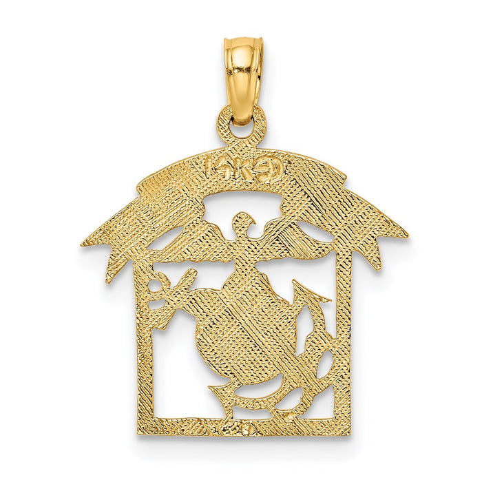 Million Charms 14K Yellow Gold Themed Framed Marine Charm