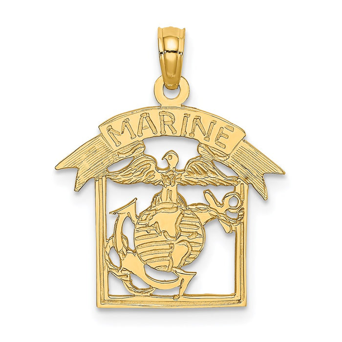 Million Charms 14K Yellow Gold Themed Framed Marine Charm