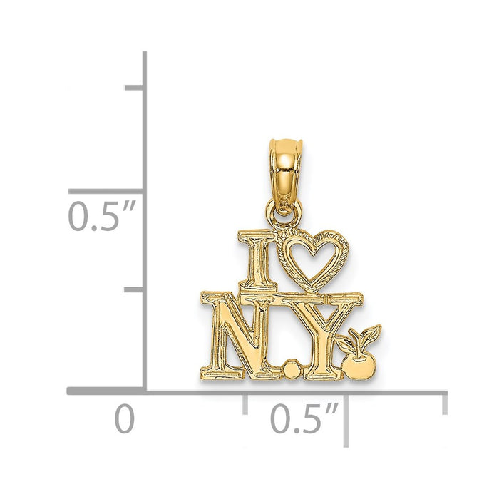 Million Charms 14K Yellow Gold Themed I Heart Ny Charm