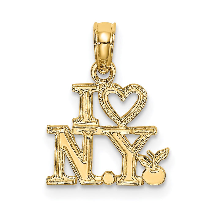 Million Charms 14K Yellow Gold Themed I Heart Ny Charm